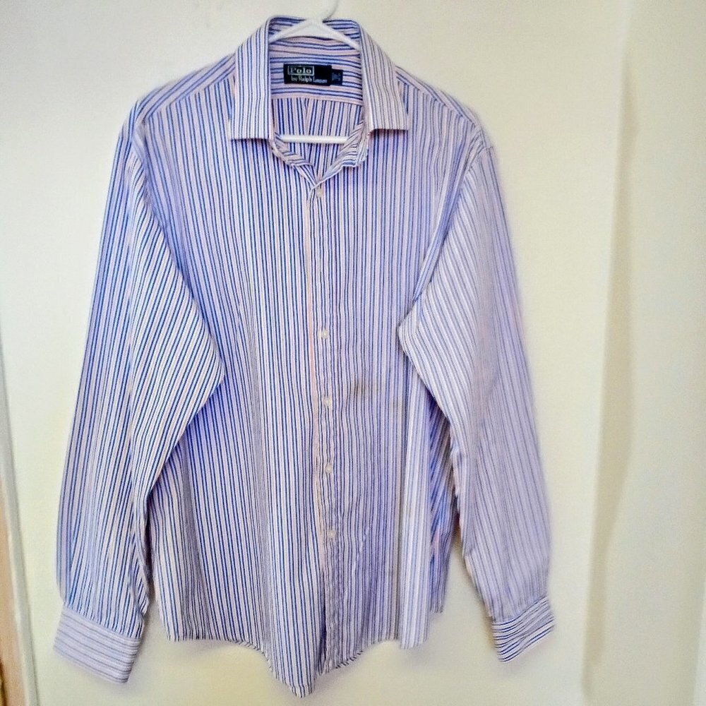 VTG POLO RALPH LAUREN MEN'S STRIPPED SHIRT  SIZE 17/36
